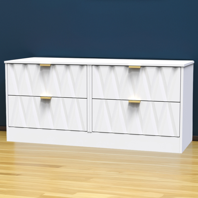 Crowndale Las Vegas 4 Drawer White Matt Chest of Drawer Ready Assembled - Wilko - image 1