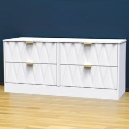 Crowndale Las Vegas 4 Drawer White Matt Chest of Drawer Ready Assembled - Wilko - thumbnail 1