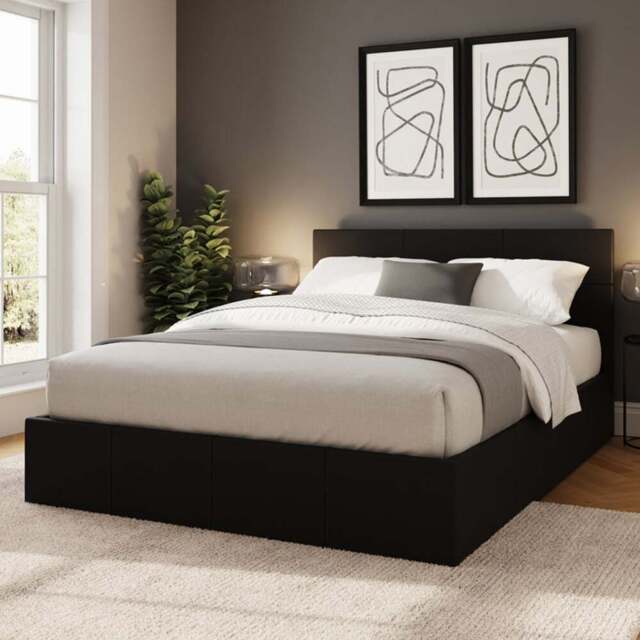 GFW Double Black End Lift Ottoman Bed - Wilko - image 1