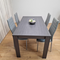 Kosy Koala 4 Seater Faux Leather Arrow Design Dining Set Charcoal and Grey - Portland - Wilko - thumbnail 4