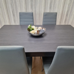 Kosy Koala 4 Seater Faux Leather Arrow Design Dining Set Charcoal and Grey - Portland - Wilko - thumbnail 6