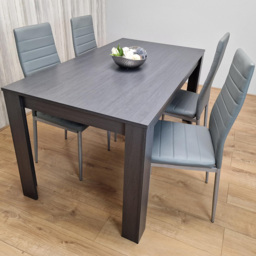 Kosy Koala 4 Seater Faux Leather Arrow Design Dining Set Charcoal and Grey - Portland - Wilko