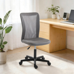 Vinsetto Grey Adjustable Armless Swivel Office Chair - Size: 97 x 43 x 54cm - Wilko - thumbnail 3