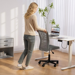 Vinsetto Grey Adjustable Armless Swivel Office Chair - Size: 97 x 43 x 54cm - Wilko - thumbnail 7