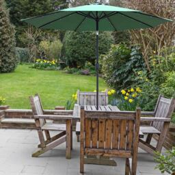GlamHaus Green LED Tilting Garden Parasolwith Crank Handle 2.7m - Wilko - thumbnail 6