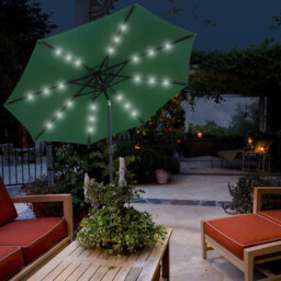 GlamHaus Green LED Tilting Garden Parasolwith Crank Handle 2.7m - Wilko - thumbnail 3