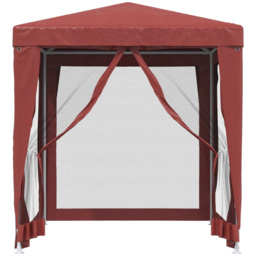 vidaXL 2 x 2m Red Party Tent with 4 Mesh Sidewalls - Wilko - thumbnail 4