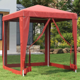 vidaXL 2 x 2m Red Party Tent with 4 Mesh Sidewalls - Wilko