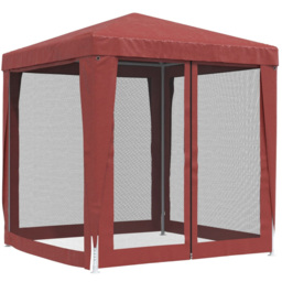 vidaXL 2 x 2m Red Party Tent with 4 Mesh Sidewalls - Wilko - thumbnail 6