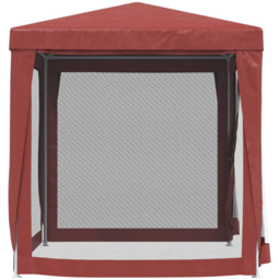 vidaXL 2 x 2m Red Party Tent with 4 Mesh Sidewalls - Wilko - thumbnail 5