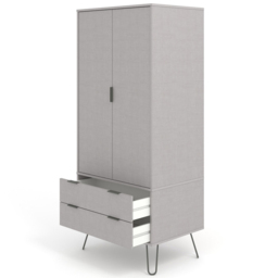 Augusta Grey 2 Door 2 Drawer Wardrobe - Size: 2 Door, 2 Drawer - Wilko - thumbnail 5