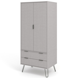 Augusta Grey 2 Door 2 Drawer Wardrobe - Size: 2 Door, 2 Drawer - Wilko - thumbnail 3
