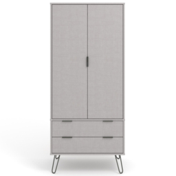 Augusta Grey 2 Door 2 Drawer Wardrobe - Size: 2 Door, 2 Drawer - Wilko - thumbnail 7
