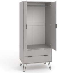 Augusta Grey 2 Door 2 Drawer Wardrobe - Size: 2 Door, 2 Drawer - Wilko - thumbnail 6