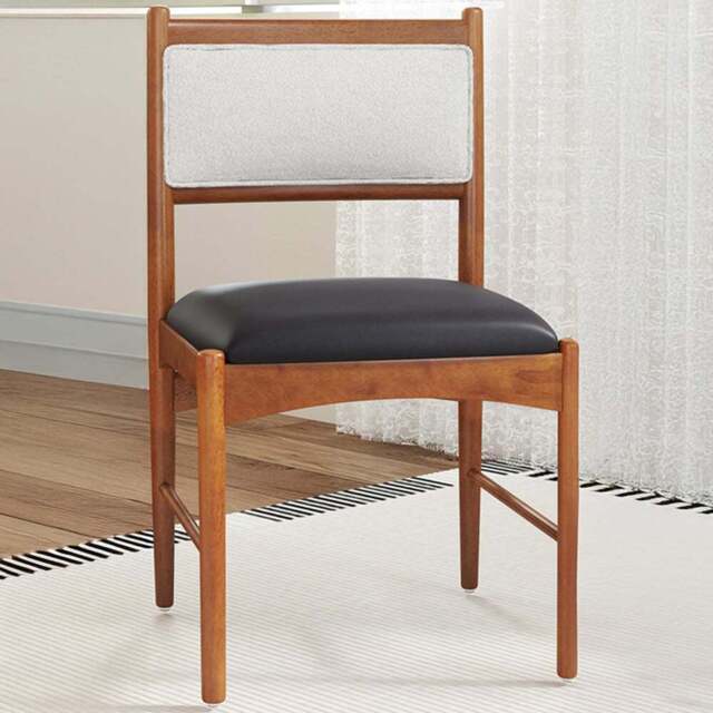 Costway Set of 2 Walnut Wooden Dining Chair with Padded Seat - Size: 51 x 48 x 85cm - Brown - Wilko - image 1