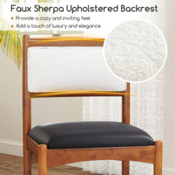 Costway Set of 2 Walnut Wooden Dining Chair with Padded Seat - Size: 51 x 48 x 85cm - Brown - Wilko - thumbnail 7