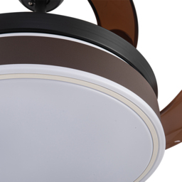 Living and Home Brown Round Ceiling Fan with Light and Remote - Size: 35 x 107 x 107cm - Wilko - thumbnail 6