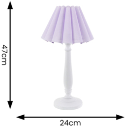 ValueLights Victoria Lilac Scallop Shade White Wood Candlestick Stem LED Table Lamp - Wilko - thumbnail 5