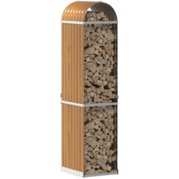 vidaXL Brown Galvanised Steel Firewood Log Holder 170 x 40 x 45cm - Wilko - thumbnail 3