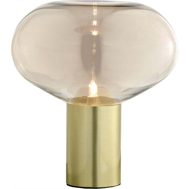 Furniturebox Sadie Brass Metal and Glass Table Lamp - Size: 23 x 23 x 25cm - Brown - Wilko - image 1