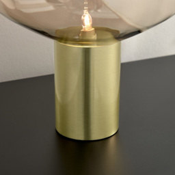 Furniturebox Sadie Brass Metal and Glass Table Lamp - Size: 23 x 23 x 25cm - Brown - Wilko - thumbnail 3