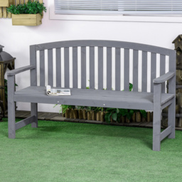 Outsunny 2 Seater Grey Garden Bench with Armrest - Wilko