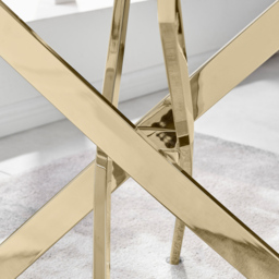 Furniturebox Tavalo 6 Seater Dining Table Gold - Wilko - thumbnail 4