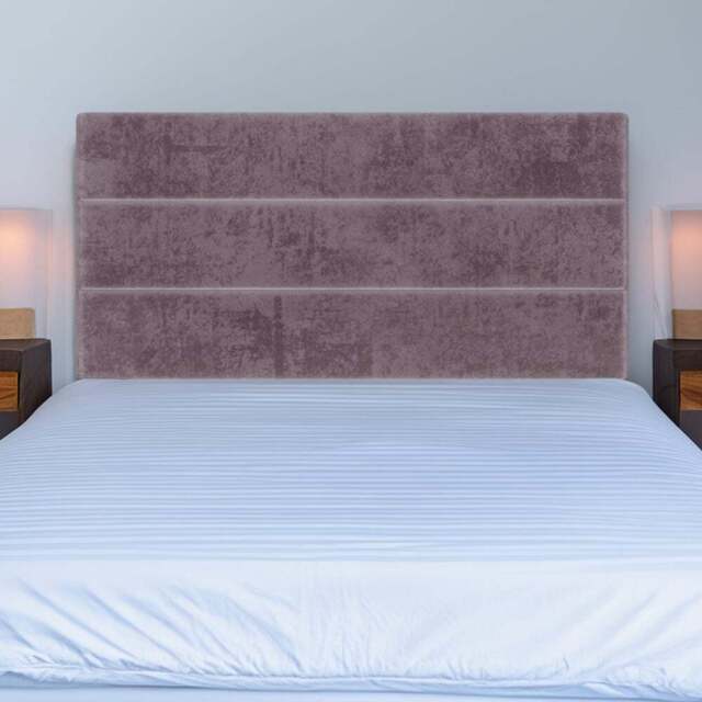Bedmaster Double Mauve Naples Velvet Milan Lined Headboard - Brown - Wilko - image 1