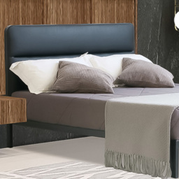 Brooklyn King Size Black Metal Bed Frame with Faux Leather Headboard - Wilko - thumbnail 3