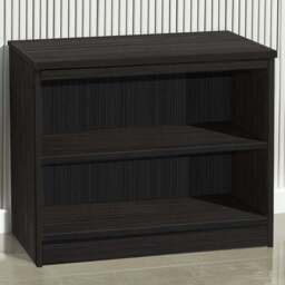 R White Cabinets 2 Shelf Black Desk Height Wide Bookcase - Size: 72.8 x 85 x 54cm - Wilko