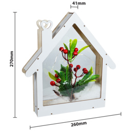 Xmas Haus Festive White Wooden Light Up Christmas House - Size: 4 x 26 x 27cm - Wilko - thumbnail 5