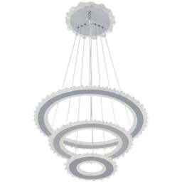 Living and Home Multi-Layer Ring LED Pendant Light 60W - Size: 85 x 49 x 49cm - Grey + Clear - Wilko