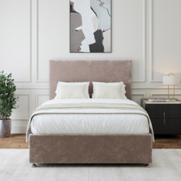 Bedmaster King Size Silver Chenille Divan Base with Valencia Headboard - Wilko - thumbnail 3