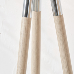 Pacific Lifestyle Vali Silver Metal and Grey Wood Grain Tripod Floor Lamp - Wilko - thumbnail 4