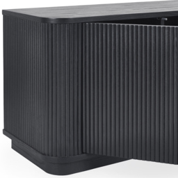 Julian Bowen Louis 2 Door 2 Shelf Black Fluted TV Unit - Size: 53 x 140 x 40cm - Wilko - thumbnail 6