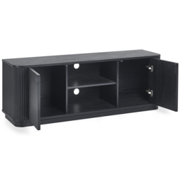 Julian Bowen Louis 2 Door 2 Shelf Black Fluted TV Unit - Size: 53 x 140 x 40cm - Wilko - thumbnail 5