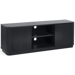 Julian Bowen Louis 2 Door 2 Shelf Black Fluted TV Unit - Size: 53 x 140 x 40cm - Wilko - thumbnail 3