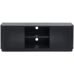 Julian Bowen Louis 2 Door 2 Shelf Black Fluted TV Unit - Size: 53 x 140 x 40cm - Wilko - thumbnail 4