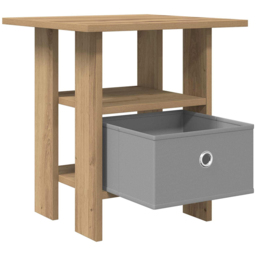 vidaXL Single Drawer Single Shelf Artisan Oak Wooden Bedside Table - Brown - Wilko - thumbnail 6