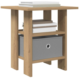 vidaXL Single Drawer Single Shelf Artisan Oak Wooden Bedside Table - Brown - Wilko - thumbnail 4