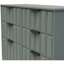 Crowndale New York 6 Drawer Reed Green Chest of Drawers Ready Assembled - Wilko - thumbnail 6