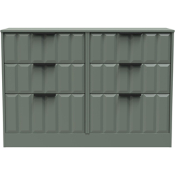Crowndale New York 6 Drawer Reed Green Chest of Drawers Ready Assembled - Wilko - thumbnail 4