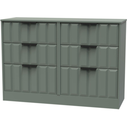 Crowndale New York 6 Drawer Reed Green Chest of Drawers Ready Assembled - Wilko - thumbnail 3