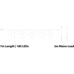 Eagle Connect 180 Cool White LED White Icicle Light 7m - Size: 51 x 30 x 9cm - Wilko - thumbnail 6