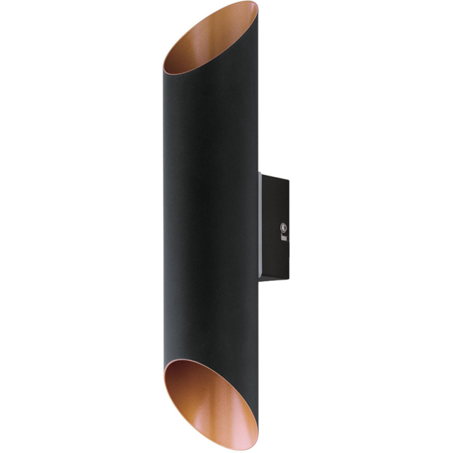 EGLO Agolada 2 Light Black Exterior Wall Light - Size: 7.5 x 11.0 x 36.0cm - Wilko