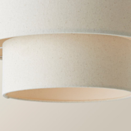 ValueLights Jodie 2 Tier Natural Linen Drum Shade - Size: 20 x 30 x 30cm - Cream - Wilko - thumbnail 7