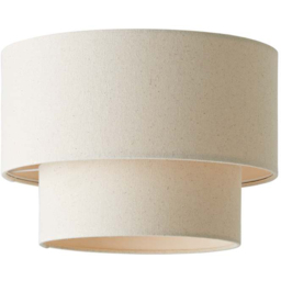 ValueLights Jodie 2 Tier Natural Linen Drum Shade - Size: 20 x 30 x 30cm - Cream - Wilko - thumbnail 1