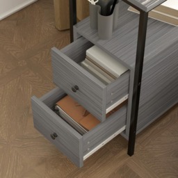HOMCOM 2 Drawer Grey Narrow End Table - Size: 61 x 30 x 60cm - Wilko - thumbnail 5