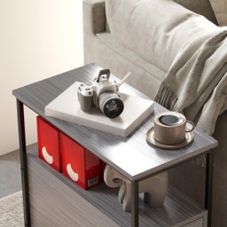 HOMCOM 2 Drawer Grey Narrow End Table - Size: 61 x 30 x 60cm - Wilko - thumbnail 4