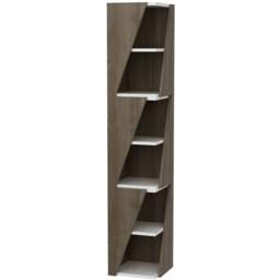Decorotika Arrow 6 Shelf Walnut White Corner Bookcase - Size: 165 x 31.8 x 31.8cm - Multi - Wilko - thumbnail 3
